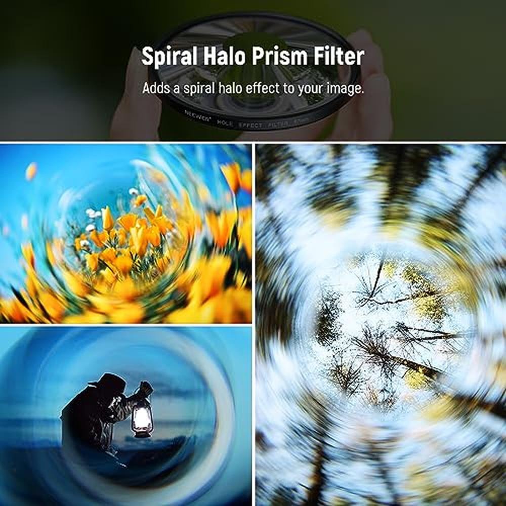 NEEWER 67mm Spiral Halo Camera Lens Filter – In Use