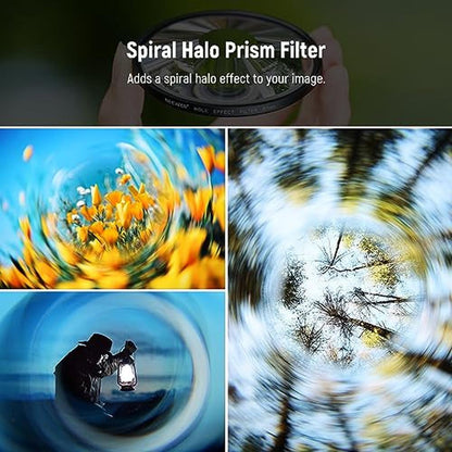 NEEWER 67mm Spiral Halo Camera Lens Filter – In Use