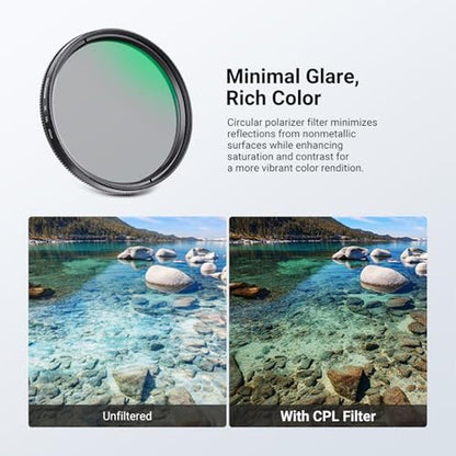 NEEWER 67mm Variable ND + CPL + UV Filter Kit (3 Pack) – Packaging