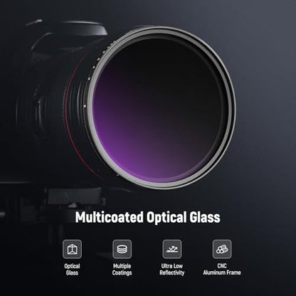 NEEWER 67mm Variable ND Filter ND2-400 (1-9 Stops) with 3X – Packaging