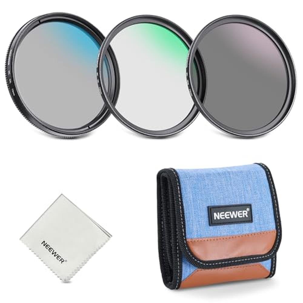 NEEWER 72mm UV/CPL/ND Lens Filter Kit – Front View