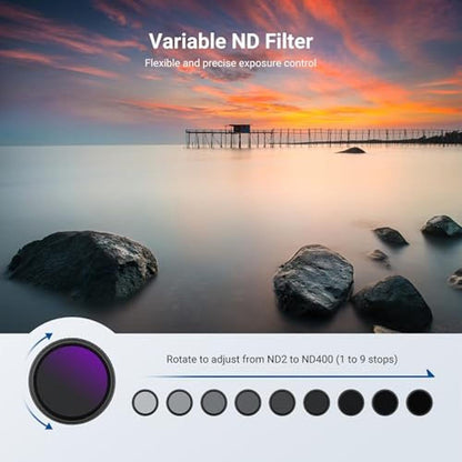 NEEWER 72mm Variable ND + CPL + UV Filter Kit (3 Pack) – Close-up Detail