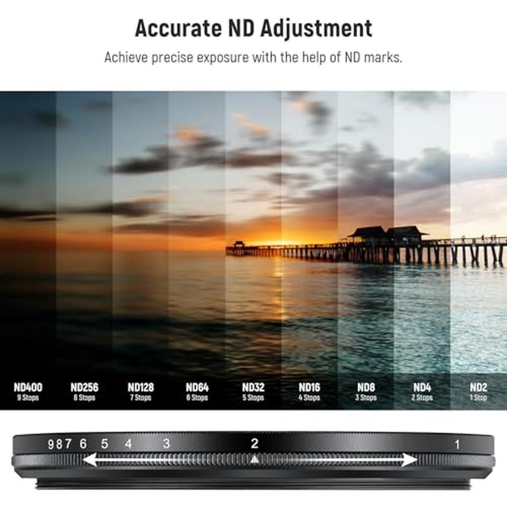 NEEWER 77mm ND2-400 (1-9 Stops) Variable ND Filter with – Close-up Detail