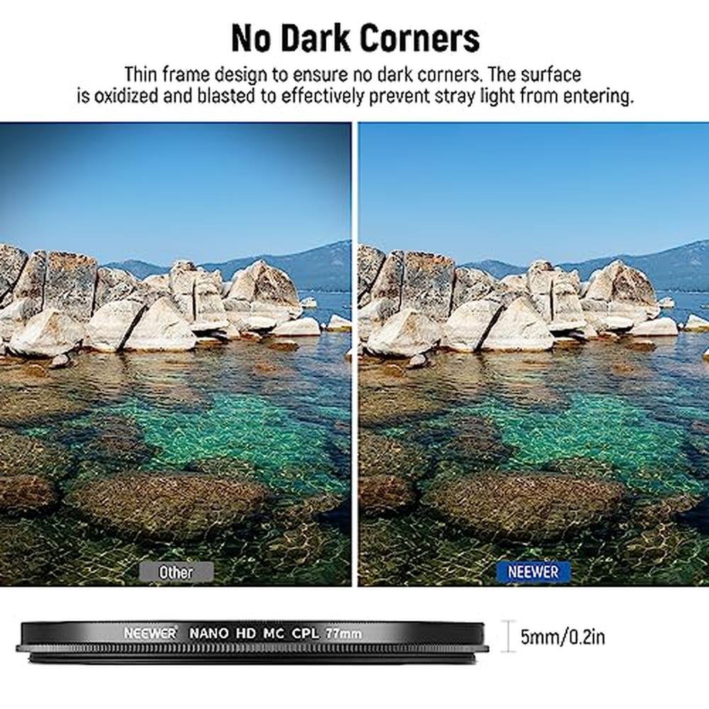 NEEWER 77mm Polarizer Filter: 24 Layer Multi Resistant Nano – In Use