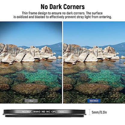 NEEWER 77mm Polarizer Filter: 24 Layer Multi Resistant Nano – In Use