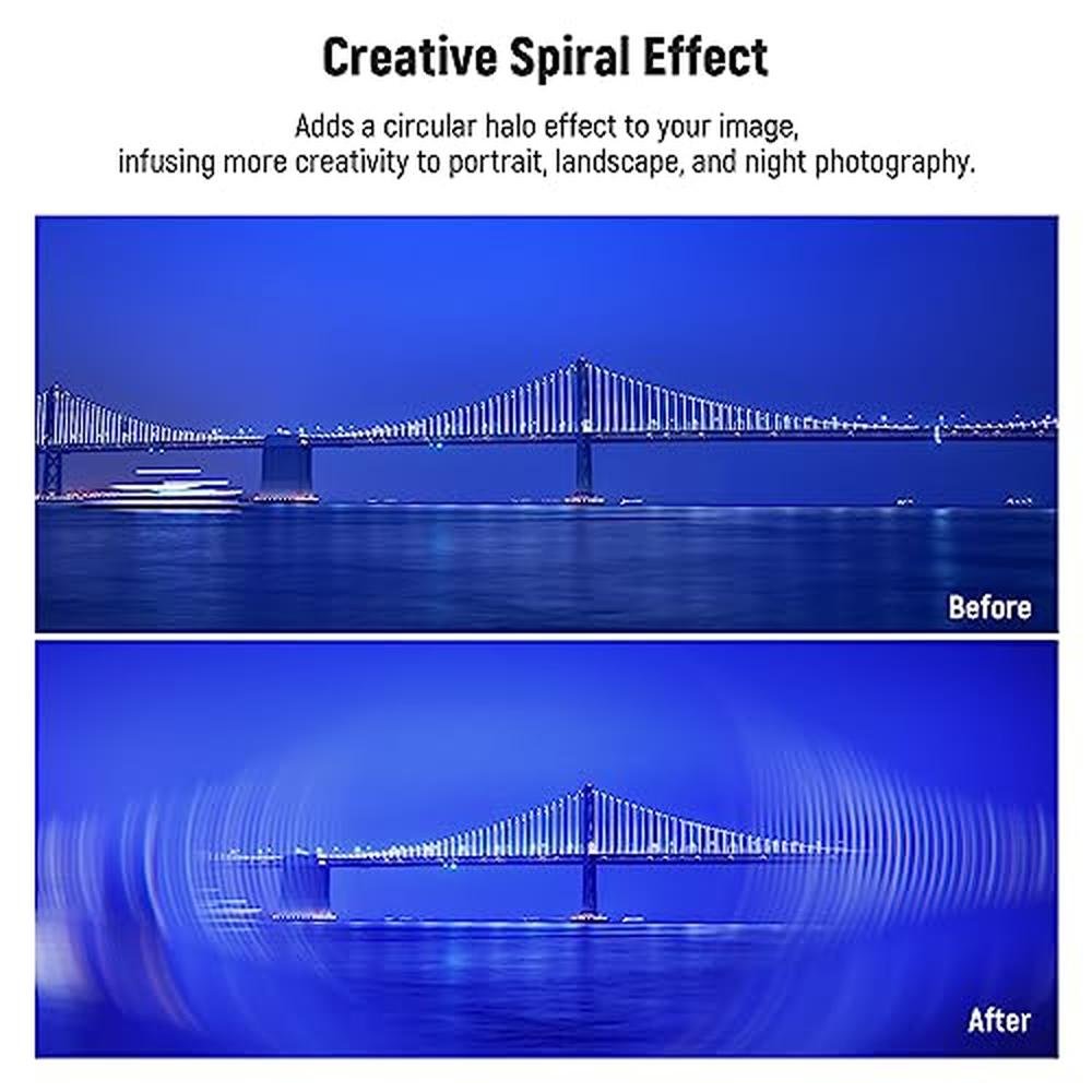 Halo Camera: Neewer 77mm Spiral Halo Camera Lens Filter – Side View