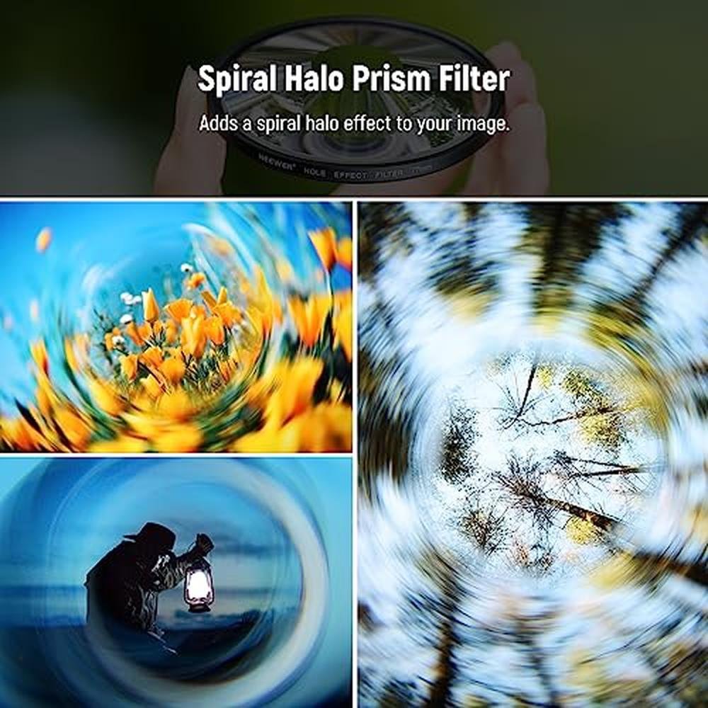 Halo Camera: Neewer 77mm Spiral Halo Camera Lens Filter – In Use