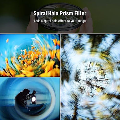 Halo Camera: Neewer 77mm Spiral Halo Camera Lens Filter – In Use
