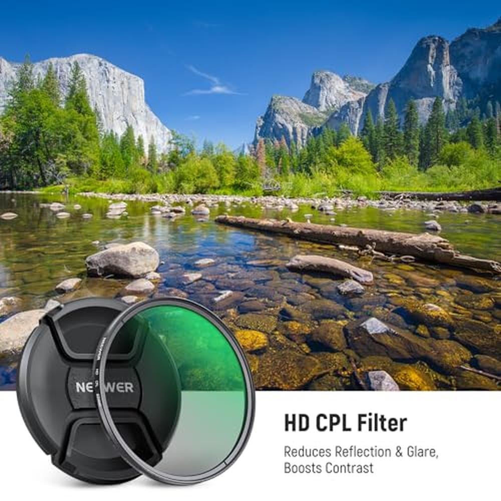 NEEWER 82mm CPL Filter with Lens Cap – Side View