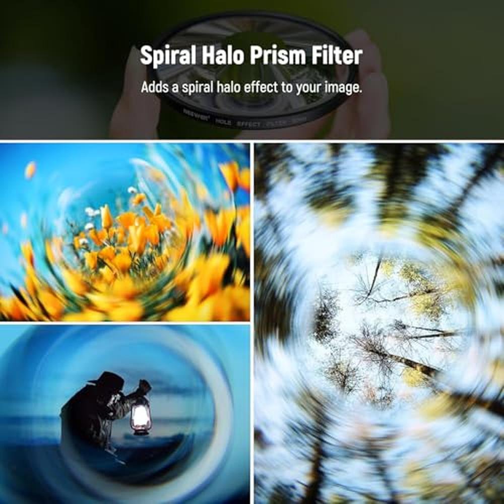 NEEWER 82mm Spiral Halo Camera Lens Filter – In Use