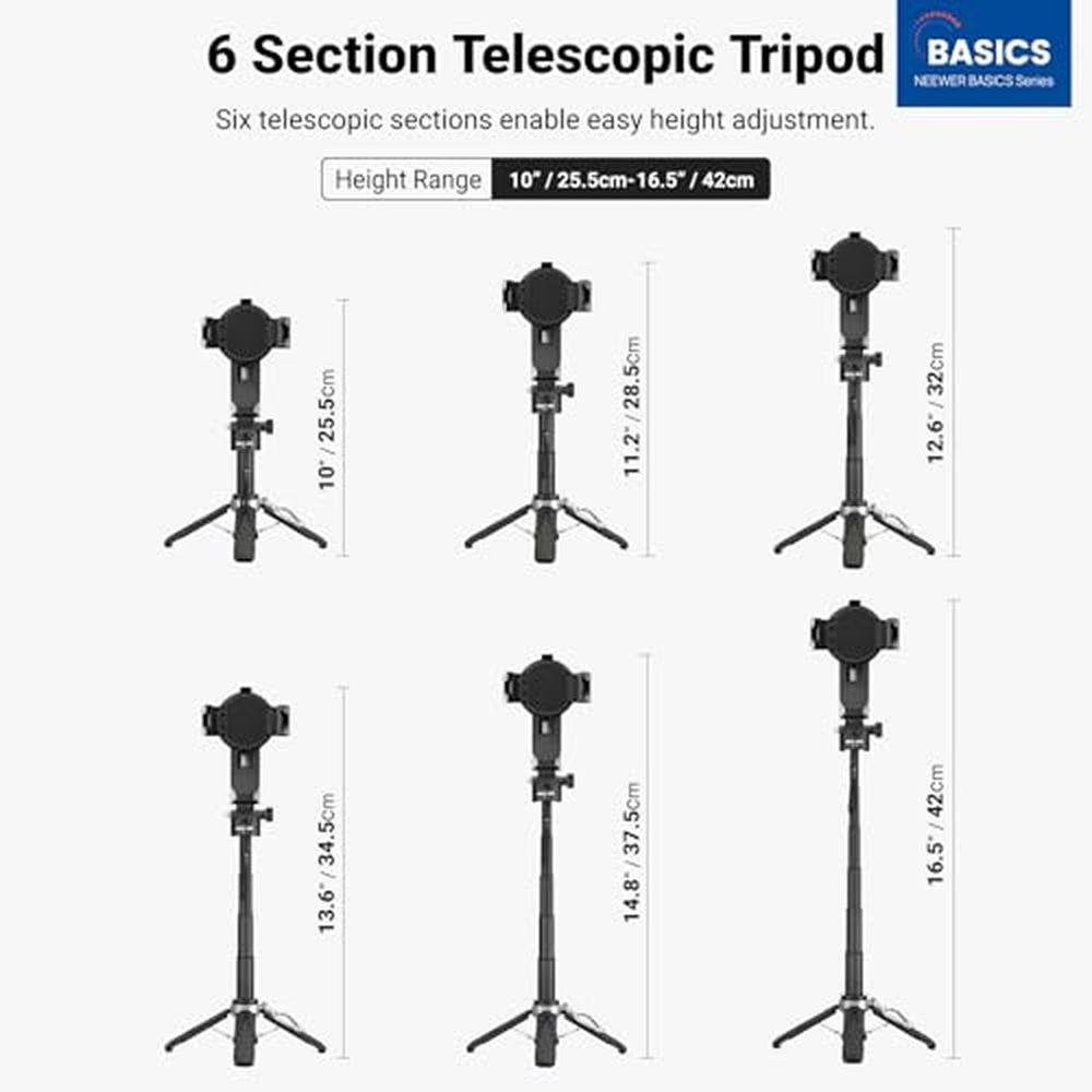 Neewer Basics: Magnetic Selfie Stick Tripod – Side View