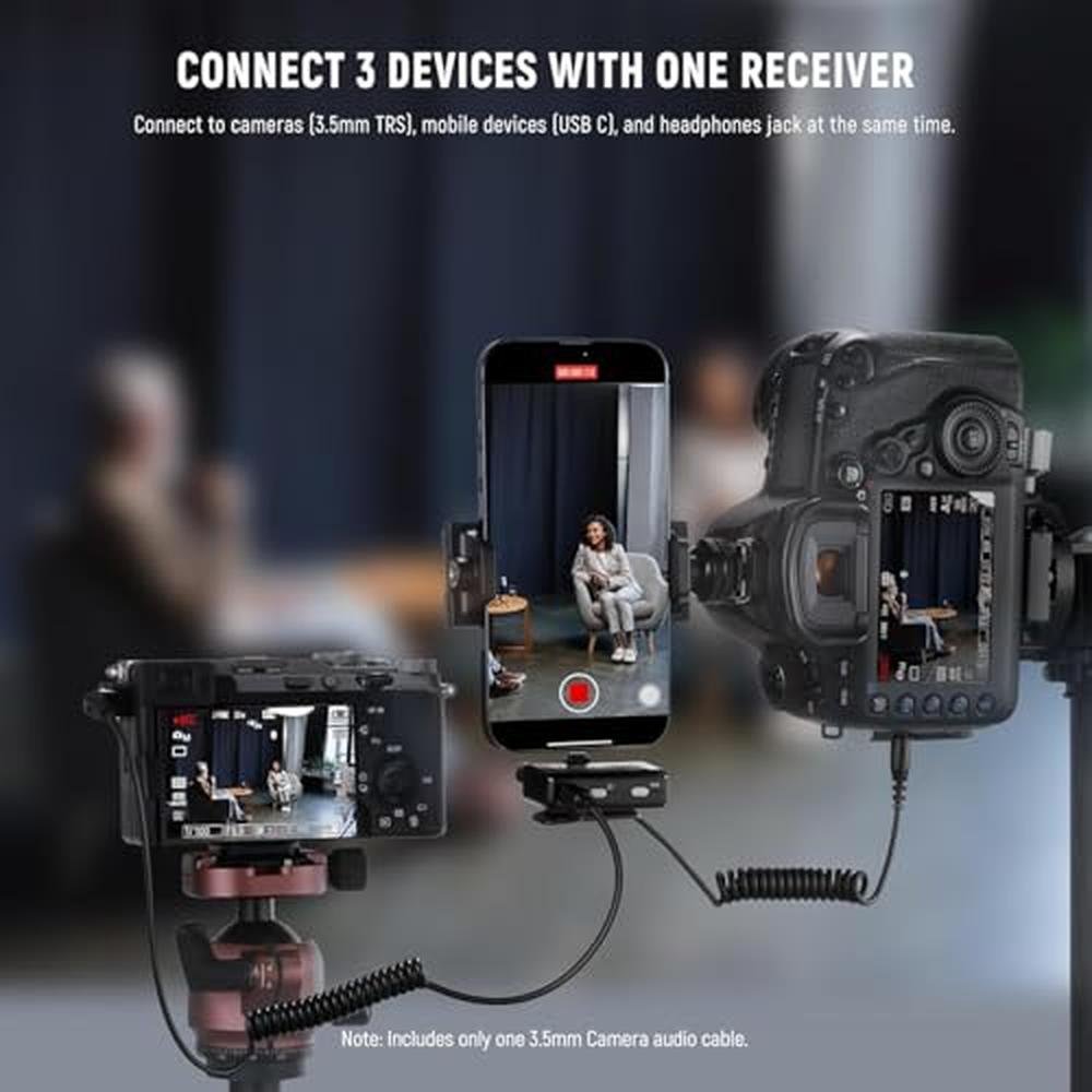 Neewer CM28: Premium Wireless Lavalier Microphone – Side View
