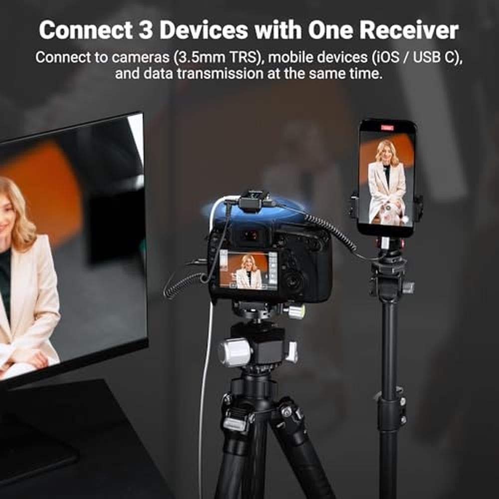 Neewer CM28 Pro Wireless Lavalier Lapel Microphone System – Side View