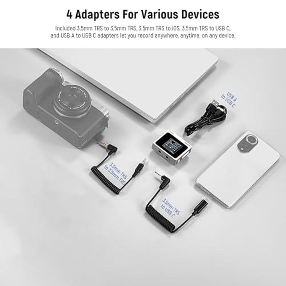 Neewer CM31 Wireless Lavalier Microphone with 8GB Storage – Side View