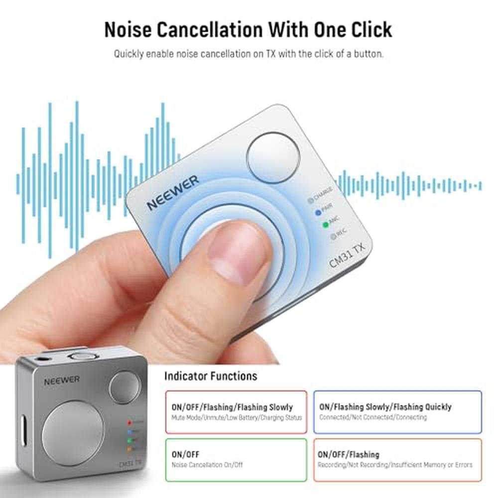 Neewer CM31 Wireless Lavalier Microphone with 8GB Storage – In Use