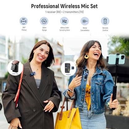 Neewer KM15: Wireless Lavalier Microphone System – Side View