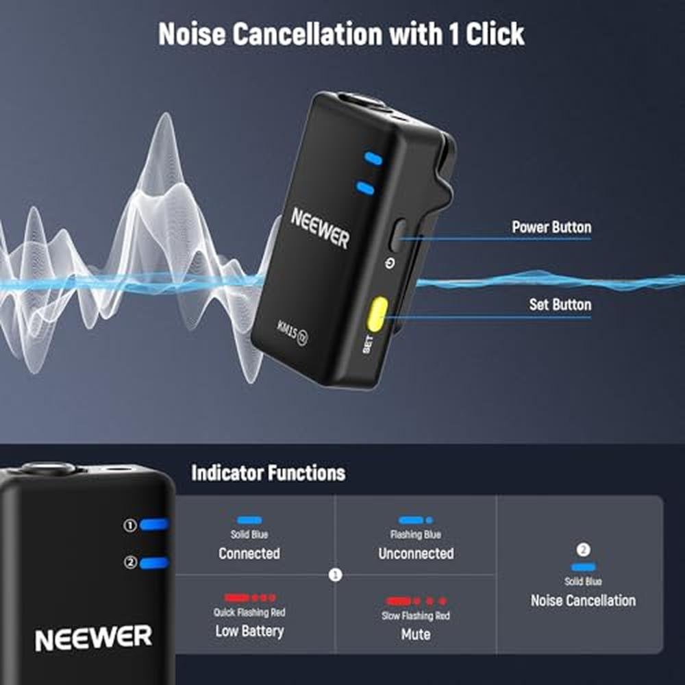 Neewer KM15: Wireless Lavalier Microphone System – Close-up Detail