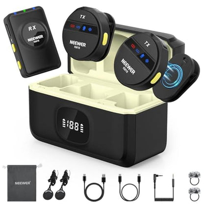 Neewer KM18: Wireless Lavalier Microphone with USB-C – Front View