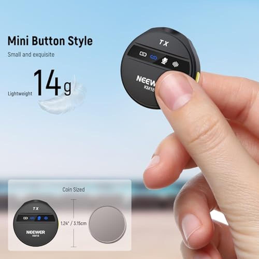 Neewer KM18: Wireless Lavalier Microphone with USB-C – Close-up Detail