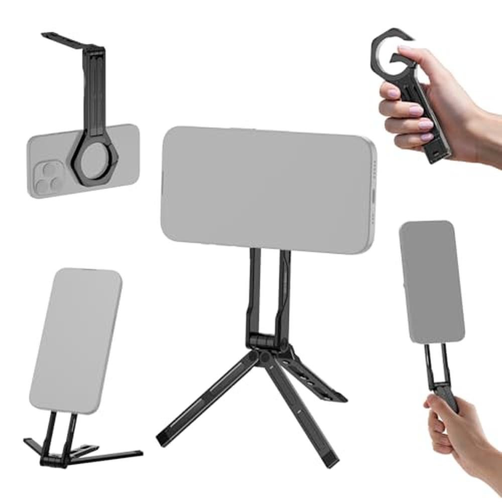 Phone Tripod Stand: Neewer Magnetic Metal Lightweight – Front View