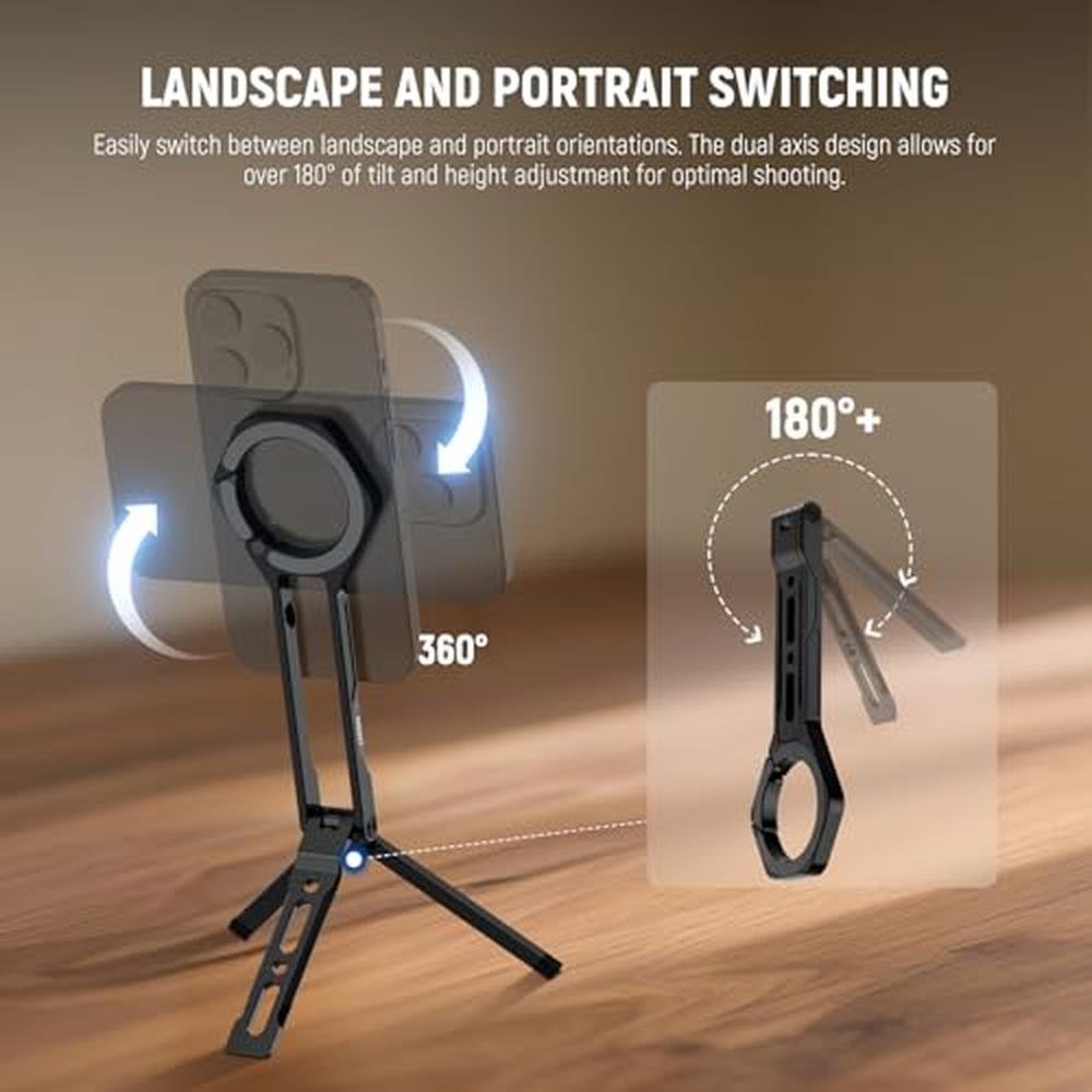 Phone Tripod Stand: Neewer Magnetic Metal Lightweight – Close-up Detail