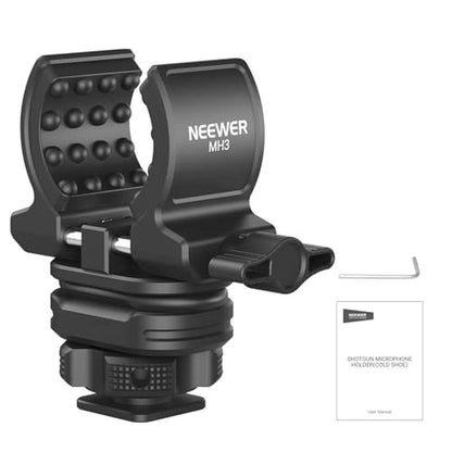 NEEWER Microphone Holder with Cold Shoe Adapter – Front View