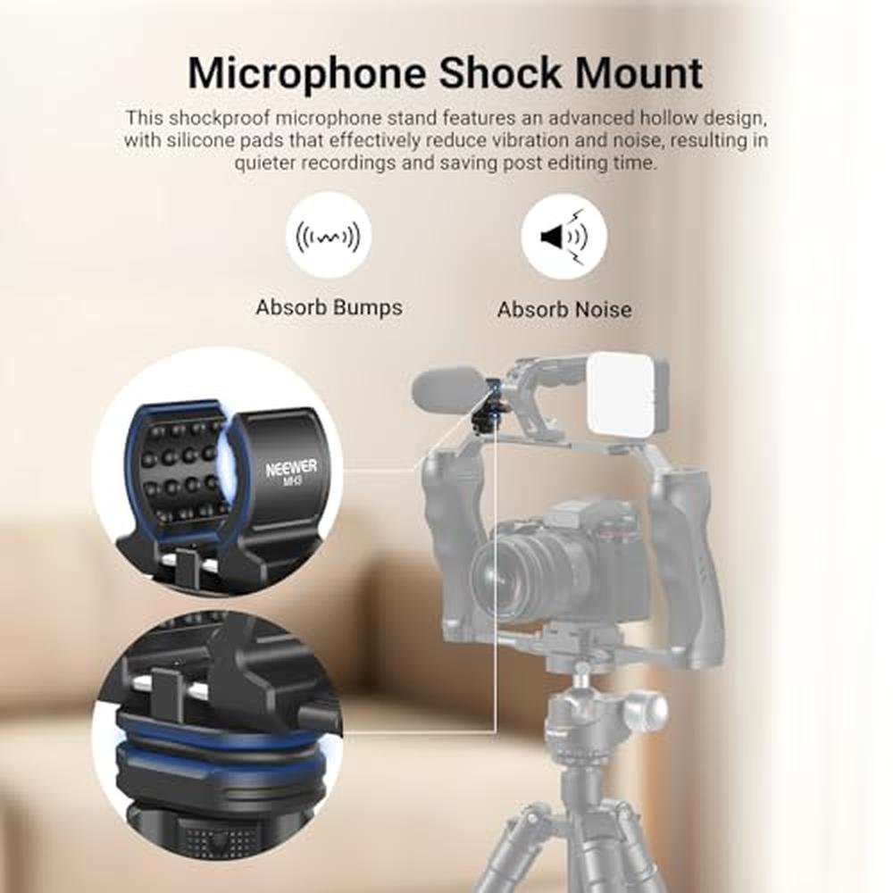 NEEWER Microphone Holder with Cold Shoe Adapter – Side View
