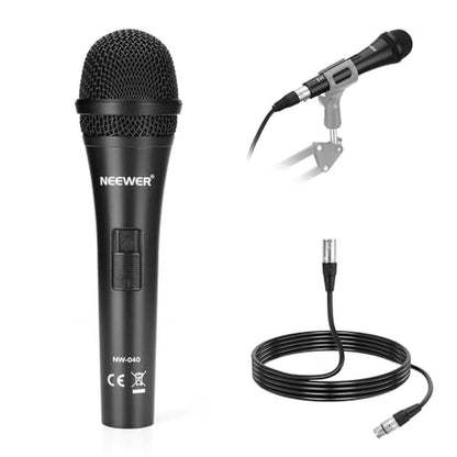 NEEWER NW-040 Cardioid Dynamic Microphone with XLR Cable – Front View