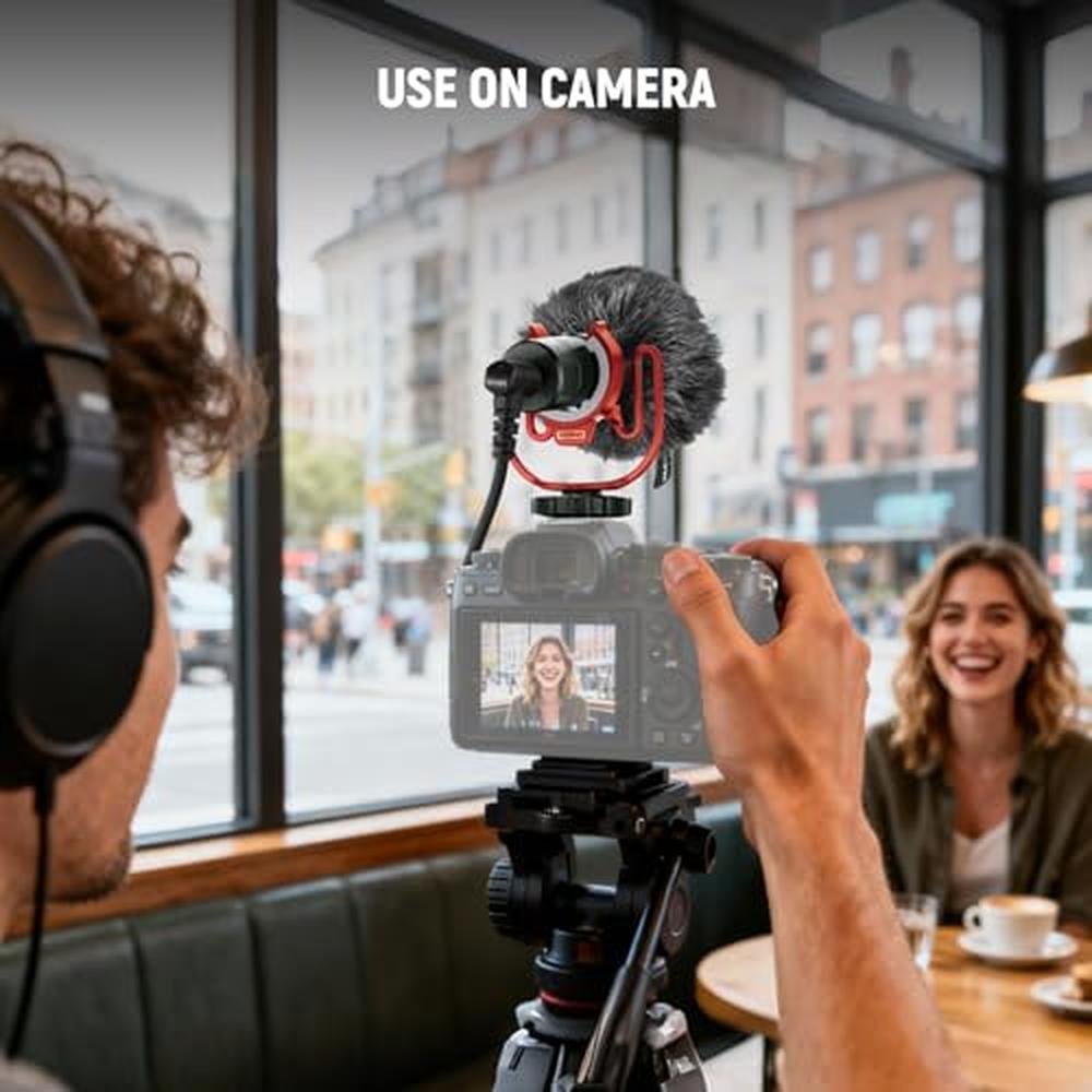 Neewer Plug: Neewer Plug & Play Vlog Microphone 20-20kHz – Side View