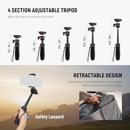 Phone Camera: Neewer TP38 Tripod 15 Extendable Selfie Stick – Side View