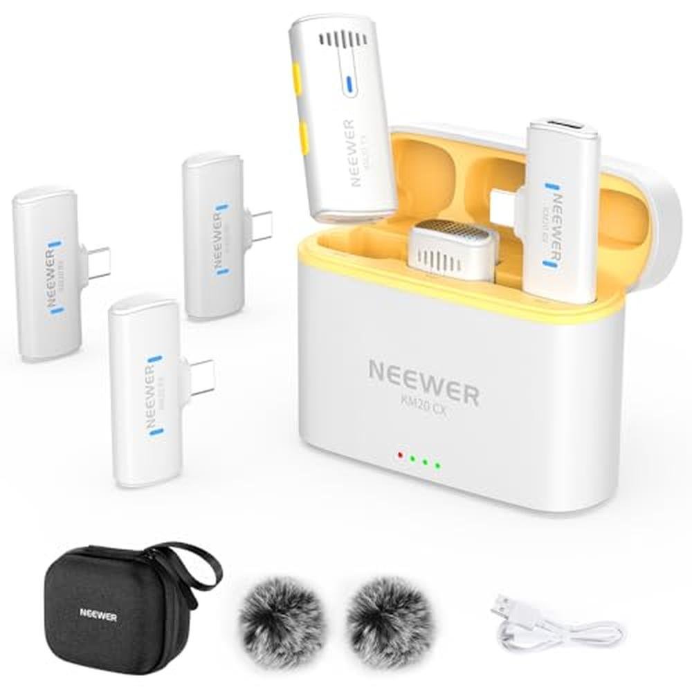 Neewer Wireless Lavalier Microphone System for iPhone – Front View