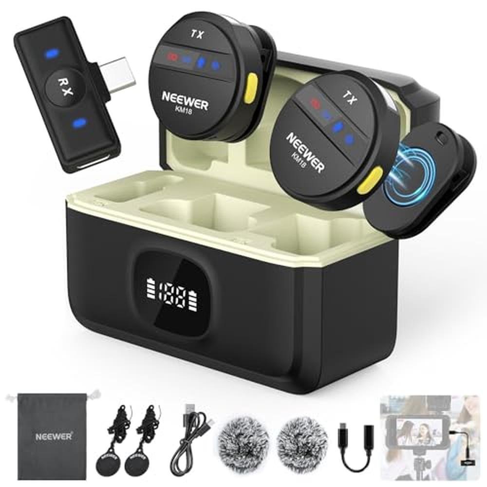 Neewer Lavalier: Neewer Wireless Lavalier Microphone System – Front View