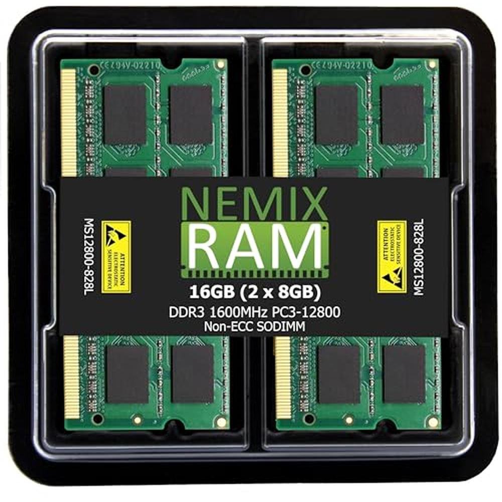 NEMIX RAM: 16GB (2x8GB) DDR3 1600MHz PC3-12800 – Front View