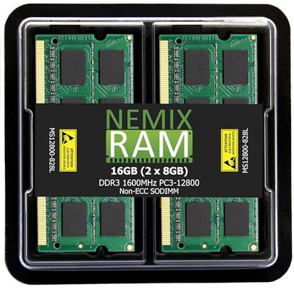NEMIX RAM: 16GB (2x8GB) DDR3 1600MHz PC3-12800 – Front View