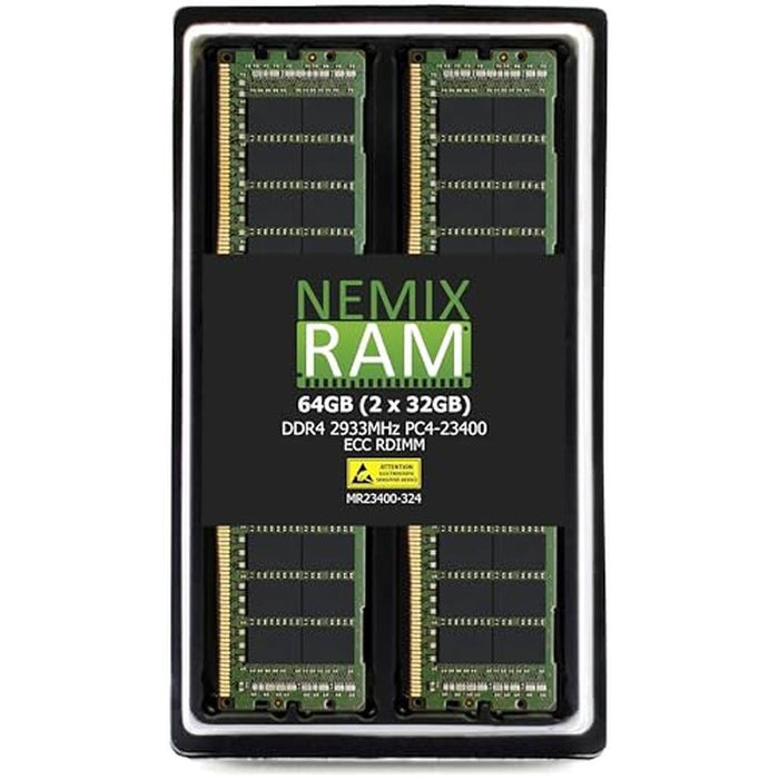 Nemix RAM: 64GB (2x32GB) DDR4 2933MHz PC4-23400 2Rx4 1.2V – Front View