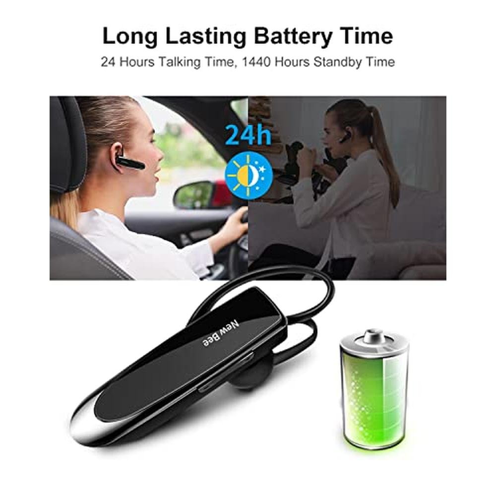 Headset Bee: New Bee Bluetooth Earpiece V5.0 Wireless – Close-up Detail