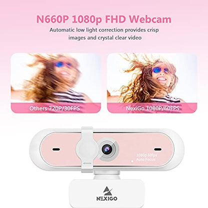 Nexigo N660P: 1080p 60fps Webcam with Software Control and – Side View