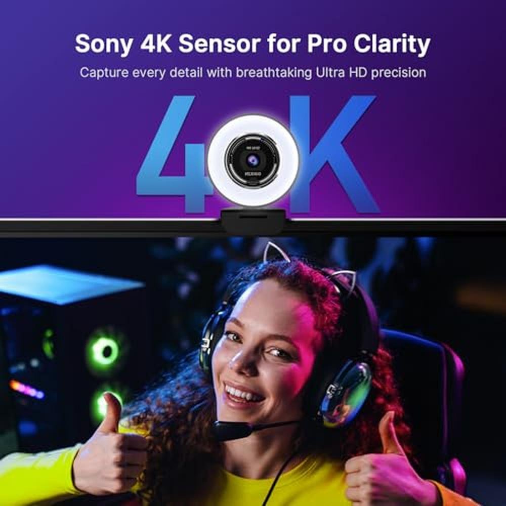 NexiGo N680E Pro 4K Webcam: Advanced PDAF Autofocus – Side View