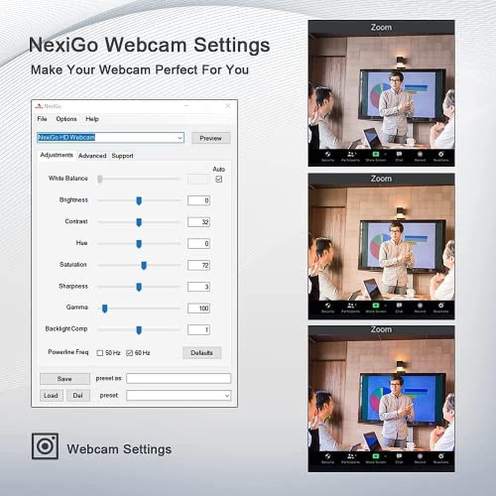Nexigo N980P: 1080p 60fps Webcam with Microphone and – Side View