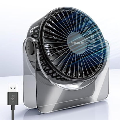 Fan Desk: NISSYO.AM USB Desk Fan 6inch Portable Table Fan 3 – Front View