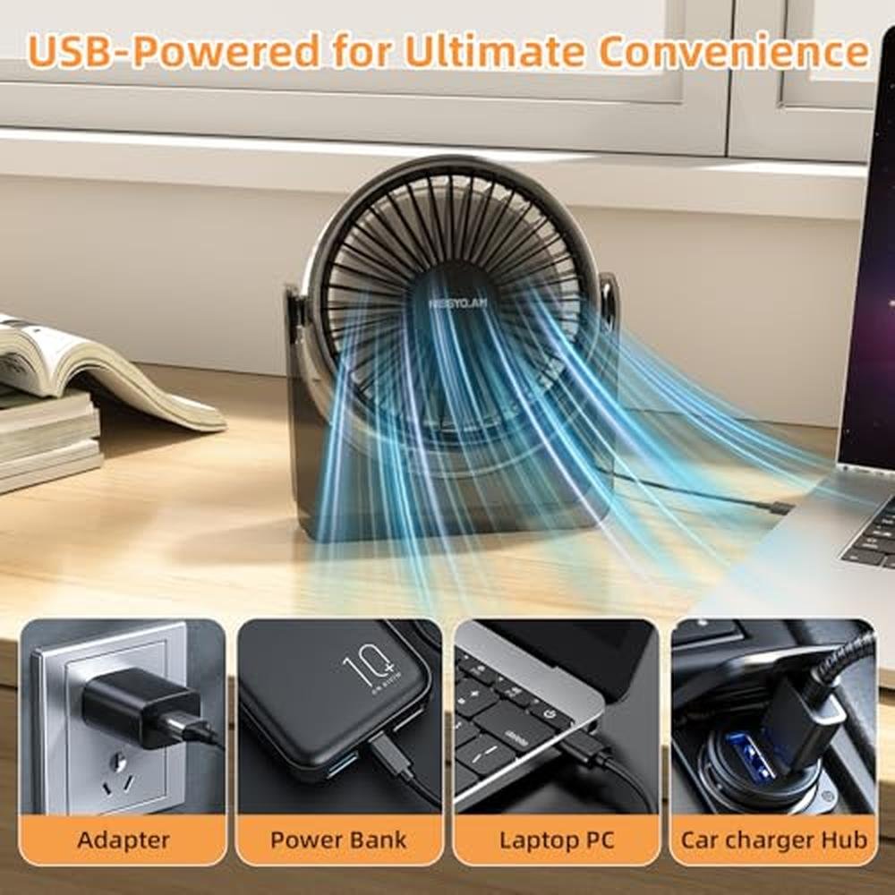 Fan Desk: NISSYO.AM USB Desk Fan 6inch Portable Table Fan 3 – Packaging