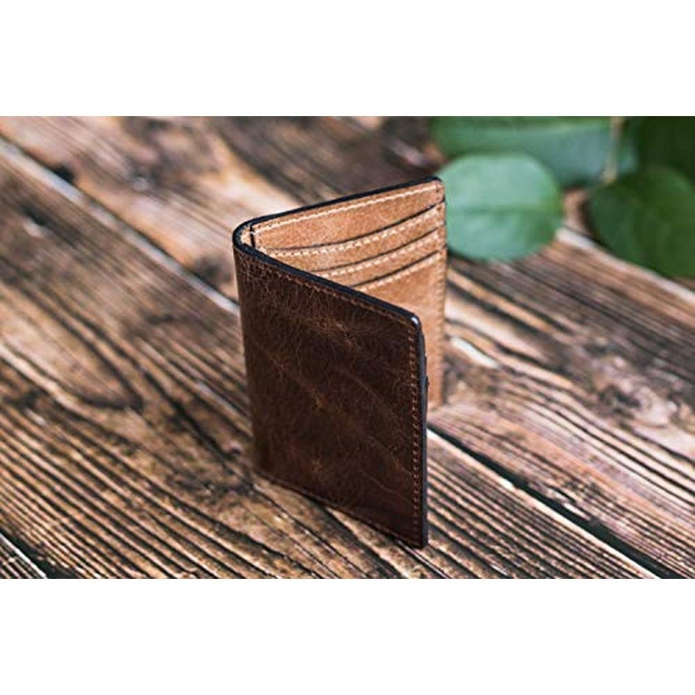 NKPT Premium Leather Credit Card Holder Wallet for Men – Close-up Detail