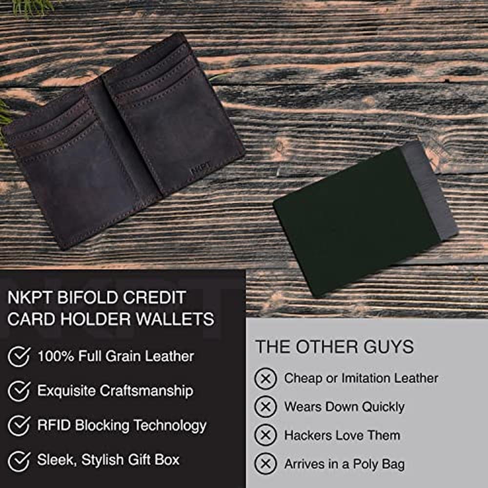 NKPT Premium Leather Credit Card Holder Wallet for Men – In Use