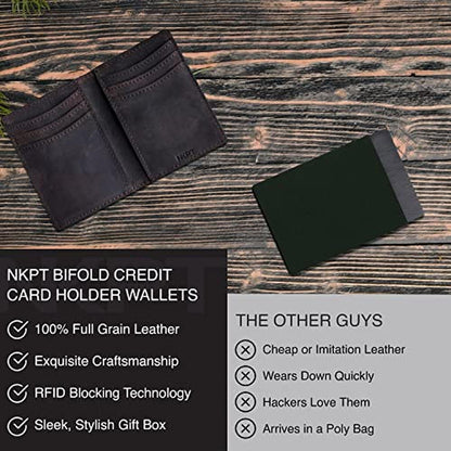 NKPT Premium Leather Credit Card Holder Wallet for Men – In Use