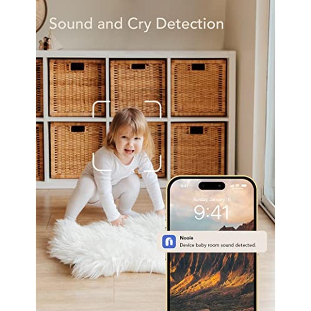 Baby Detection: Nooie Baby Monitor with Crying Detection – Side View