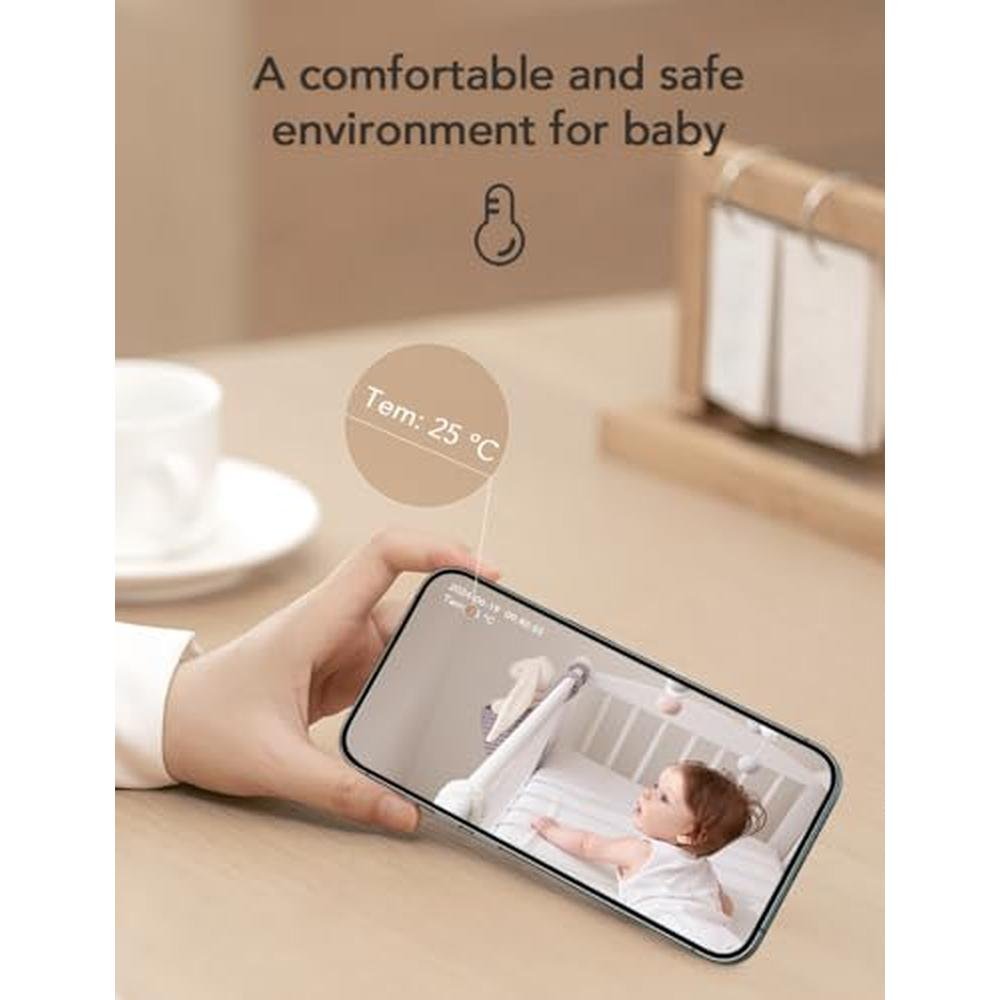 Baby Monitor: Nooie Upgrade 5G WiFi Smartphone 2K Baby – Side View
