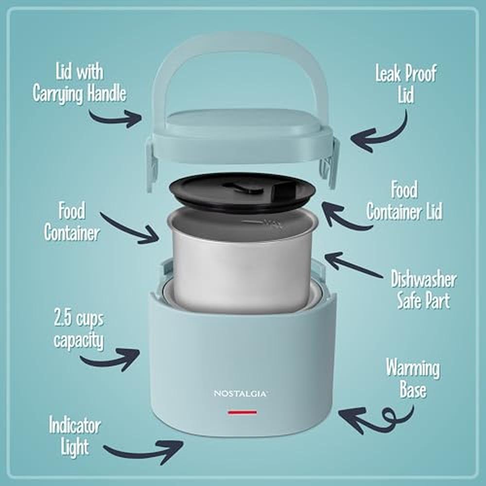 Nostalgia Portable: 20-Ounce Electric Heated Lunch Box – Close-up Detail