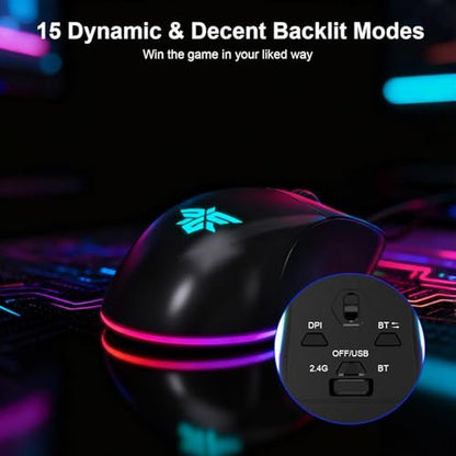 Gaming Keyboard: NPET Wireless Tri-Mode 98 Keys RGB – Close-up Detail