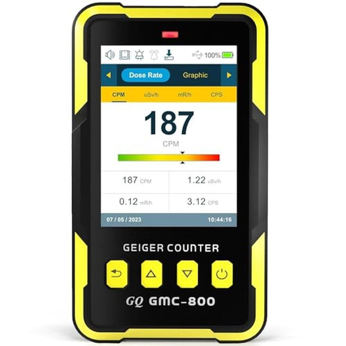 Nuclear Radiation Detector: GQ-800 Geiger Counter USA Design – Front View