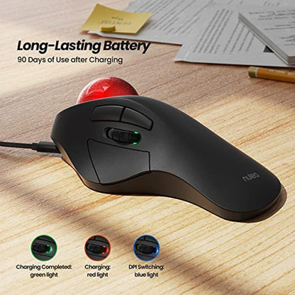 Trackball Mouse: Nulea Wireless Ergonomic Rechargeable – Packaging